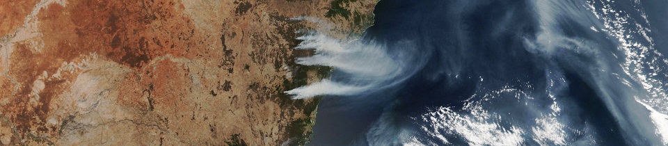 Image from space of Australia Fires